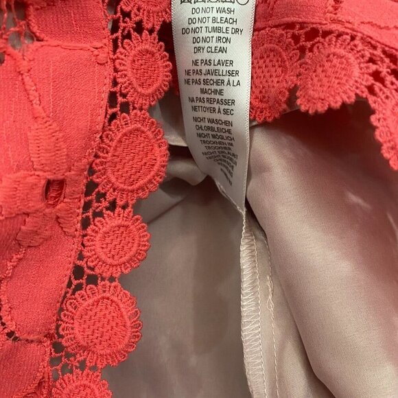Adrianna Papell Midi Floral Lace Dress Sz‎ 12 Pink Sleeveless Sundress Sharkbite - Picture 11 of 15